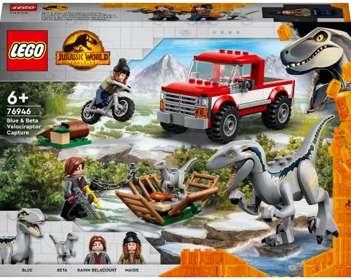 LEGO Jurassic World Schwytanie welociraptorów Blue i Bety (76946)