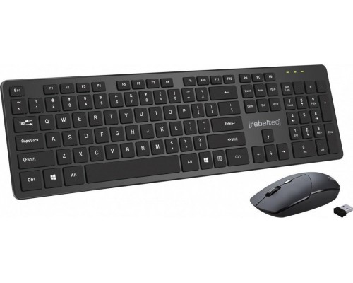 Rebeltec Set wireless keyboard + mysz MAXIM 2,4GHz, zasięg 10m nano odbiornik USB 104 keys QWERTY