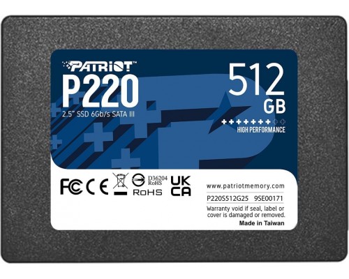 SSD Patriot P220 512GB 2.5" SATA III (P220S512G25)