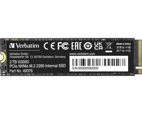 SSD Verbatim Vi3000 2TB M.2 2280 PCI-E x4 Gen4 NVMe (49376)