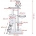 Springos cat sisal 6-poziomowy post z domkiem i zabawkami 145 cm UNIWERSALNY