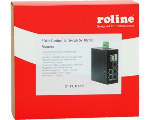 Switch Roline ROLINE Industrie Switch 5x RJ-45, niezarządzalny