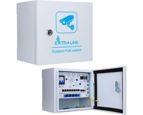 Switch ExtraLink Extralink Atlas | Zewnętrzny switch PoE | 8x RJ45 1000Mb/s PoE, 2x SFP, 120W, aktywne chłodzenie