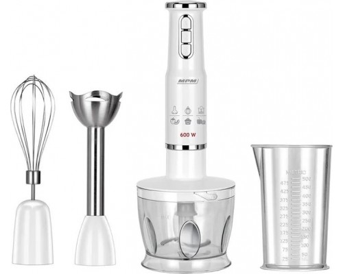 BLENDER RĘCZNY MBL 43  BIAŁY 600W ZESTAW