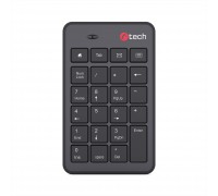 C-TECH Numerická kávesnice KBN-02WS, 23 kláves, Bezdrátová, Černá