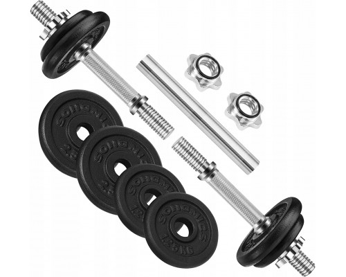 Zestaw hantli 2 w 1, 2 x 10 kg cast iron ciężarki regulo