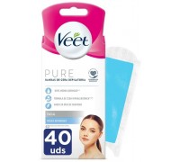 Veet Plastry  Depilacji Twarzy Paski woskowe Czysta Skóra wrażliwa (40 Sztuk)