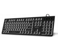 Evolveo EVOLVEO K1010 Cicha Przewodowa USB Podświetlenie CZ+SK Czarny