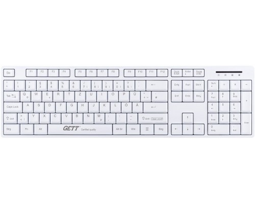 Gett GETT GCQ CleanType Easy Basic z obudową z tworzywa sztucznego IP 68 NUM-Block 105 Tasten USB Farbe: biały Układ: DE
