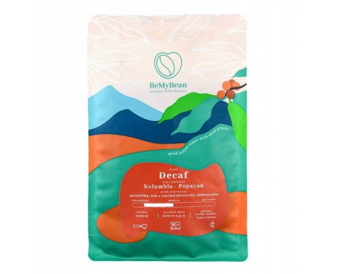 BeMyBean - bezkofeinowa kawa ziarnista Kolumbia Popayan Natural Sugarcane Espresso 250 g