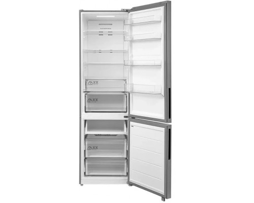 Midea Refrigerator | MDRB600MME46 | Energy efficiency class E | Free standing | Combi | Height 201 cm | No Frost system | Fridge net capacity 313 L | Freezer net capacity 130 L | Display | 35 dB | Stainless steel