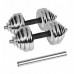 Dumbbells cast iron chrome plated adjustable w walizce z gryfem, zestaw 30kg REBEL ACTIVE