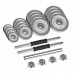 Dumbbells cast iron chrome plated adjustable w walizce z gryfem, zestaw 30kg REBEL ACTIVE