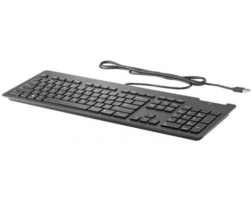 HP Slim v2 USB Wired Keyboard - Smartcard - Black - US/RUS