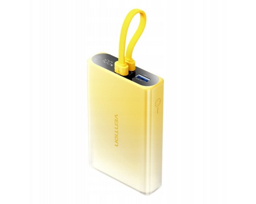 Vention 10000 mAh USB-C + Lightning + USB-A 22.5W  wyświetlaczem LED żółty