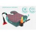 FOTELIK SAMOCHODOWY PODKŁADKA SIEDZISKO Z ISOFIX BORDOWO-SZARY PIKOWANY R129 125-150 CM