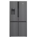 Siemens KF96DPXEA, Freestanding, French door, Grey, Glass, 547 L, SN-T