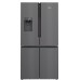 Siemens KF96DPXEA, Freestanding, French door, Grey, Glass, 547 L, SN-T