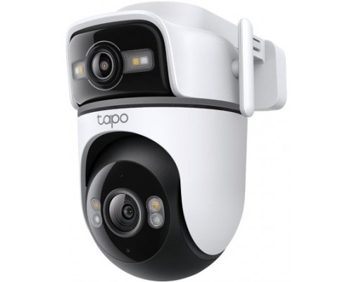TP-Link Tapo TC47 V1 - Kamera do monitoringu sieciowego - Multi-Czujnik + Obrotowy - Na zewnątrz - odporna na kurz/wodoodporna - Farbe (Tag&Nacht) - 2 x 3 MP - 2304 x 1296 - 2K - Audio - bezprzewodowy - Wi-Fi - 802.11ax, Ethernet 10Base-T/100Bas
