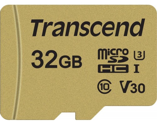 SD  Transcend 500S MicroSDHC 32 GB Class 10 UHS-I/U3 V30 (TS32GUSD500S)