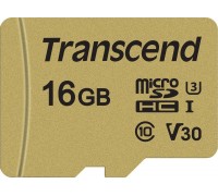 SD  Transcend 500S MicroSDHC 16 GB Class 10 UHS-I/U3 V30 (TS16GUSD500S)
