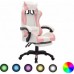 vidaXL z LED RGB White-Pink with footrest