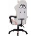 vidaXL z LED RGB White-Pink with footrest
