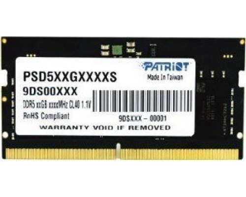 Patriot Signature, SODIMM, DDR5, 32 GB, 4800 MHz, CL40 (PSD532G48002S)