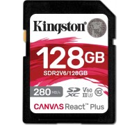 SD  Kingston Canvas React Plus SDXC 128 GB Class 10 UHS-II/U3 V60 (SDR2V6/128GB)