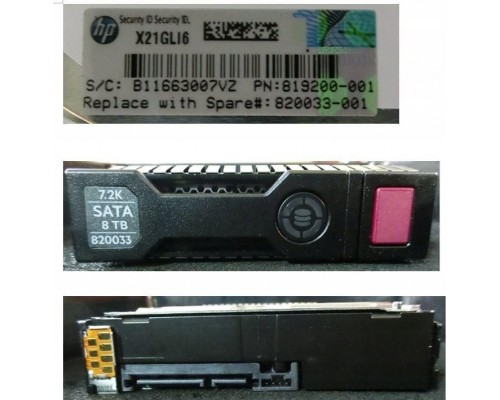 HP DRV HD 8TB 6G 7.2K 3.5 SATA