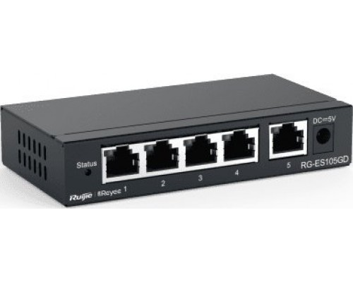 Switch Reyee  Switch | 5 portów 100Mbps | Metal  Desktop (RG-ES105D)