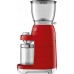 Smeg Smeg CGF11RDEU mlýnek na kávu, 150 W, nastavitelná hrubost, nerezový mlýnek, nádoba z tritanu, červený