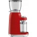 Smeg Smeg CGF11RDEU mlýnek na kávu, 150 W, nastavitelná hrubost, nerezový mlýnek, nádoba z tritanu, červený