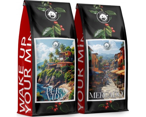 Blue Orca Coffee 2x1kg - PURA VIDA+MERCADO - 100% Arabica ŚWIEŻO PALONA