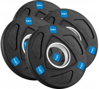 Rebel Zestaw obciążeń żeliwnych gumowanych 4x1.25kg, otwór olimpijski 51mm,  REBEL ACTIVE