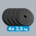 Rebel Bitumena slodžu komplekts 4x2.5kg, caurums 31mm, klasiskais disks, REBEL ACTIVE