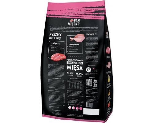 Pan Mięsko Cielęcina z przepiórką (szczeniak) chrupki XS 9kg