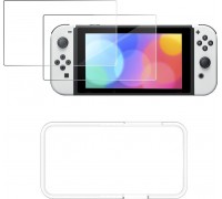 Braders 2x Swith kło Hartowane + Set Montażowy for Nintenfor Switch Oled 2021