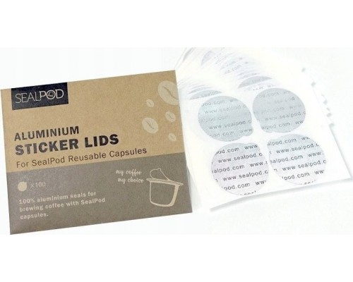 Aluminum sticker lids for reusable capsules Sealpod Nespresso, 100 pcs.