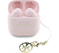 TWS Guess Glossy Effect Printed Classic Logo & Charm Pink Headphones