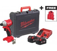 MILWAUKEE. IMPACT DRIVER M18BLIDRCMC-402C + LAMP M18ALIS-0 AND SLEEVELESS