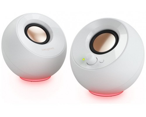 Creative Lautsprecher Pebble SE RGB Stereo, weiß