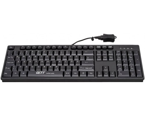 Gett GETT GCQ Cleantype Easy Basic z obudową z tworzywa sztucznego IP 68 NUM-Block 105 Tasten USB Kolor: czarny Układ: CH
