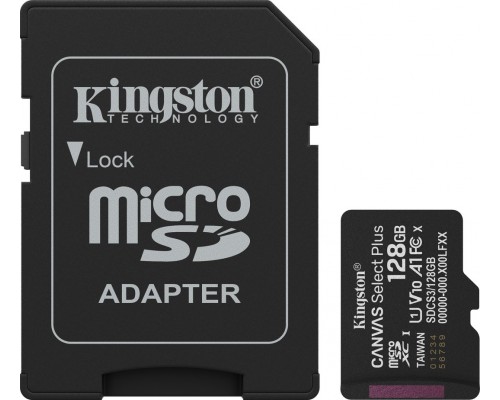 SD  Kingston Canvas Select Plus MicroSDXC 128 GB UHS-I/U1 A1 V10 (SDCS3/128GB)