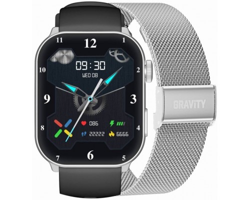 Smartwatch Damski GRAVITY GT28-9 Pasek + Bransoleta black Silver