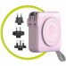 Mobile Origin & Travel Charger, Lightning/USB-C Cable, MagSafe/AW/iPhone Compatible, pink