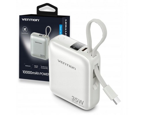 Vention 10000mAh 35W PD With built-in cable USB-C beżowy