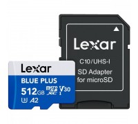 SD  Lexar Blue Plus MicroSDXC 512 GB Class 10 UHS-I/U3 A2 V30 (LMSBLPL512G-BNANG)