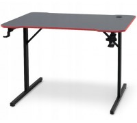 Gaming galds gamingowe komputerowe 120x70x75 cm czerwone z dodatkami