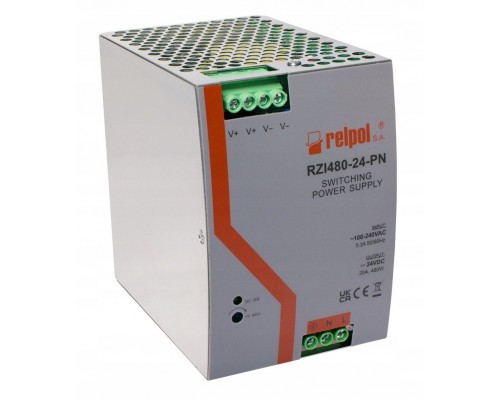 impulsowy przemysłowy 90-264 V AC 24 V DC 20 A moc 480W 2616915 RZI480-24-PN